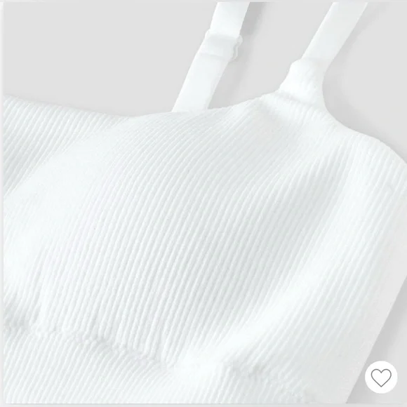 Art Class Girls (Set of 2)White Ribbed Pullover Bralette Adjustable Straps Large - Picture 3 of 8